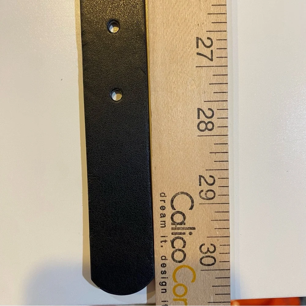 Children's Place classic black faux leather belt silver tone buckle size 4-7